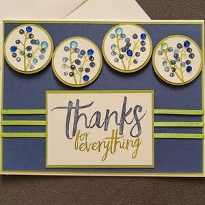 Blue and Green Thank You Card